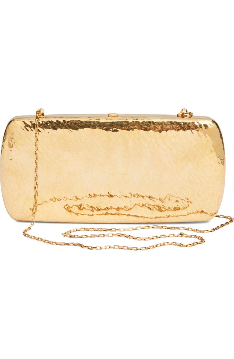 Saint Laurent Metal Evening Clutch, Alternate, color, Gold