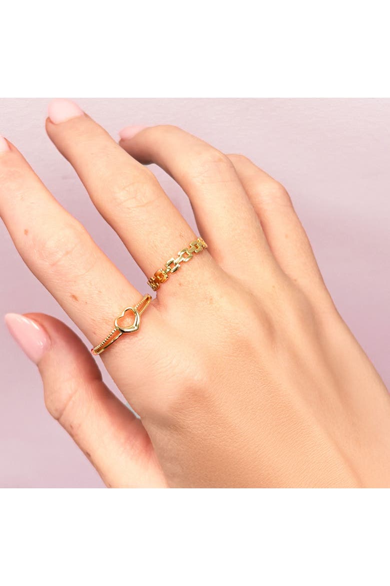 Gold Split Shank Open Heart Ring, Alternate, color, Yellow Gold