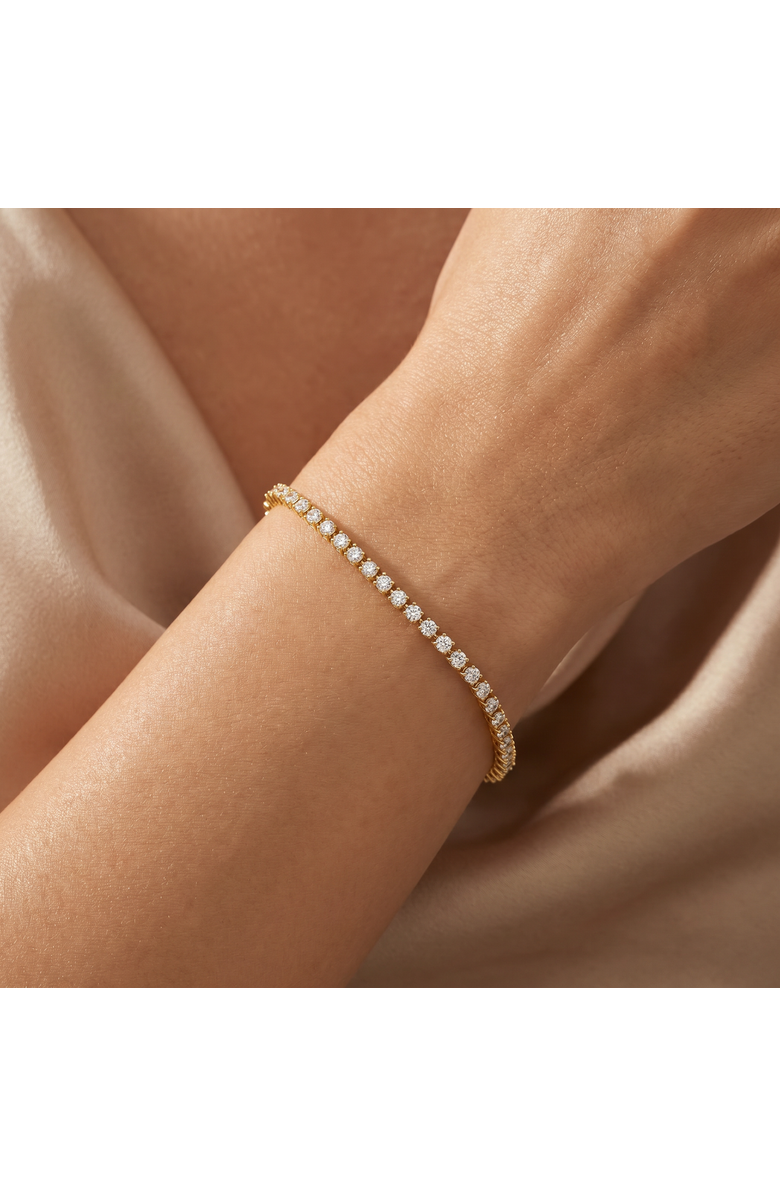 Bliss Diamond Certified 4.20Ct TW Diamond 3-Prong Tennis Bracelet 7" 14k Gold Lab Grown, Alternate, color, 14K Yellow Gold