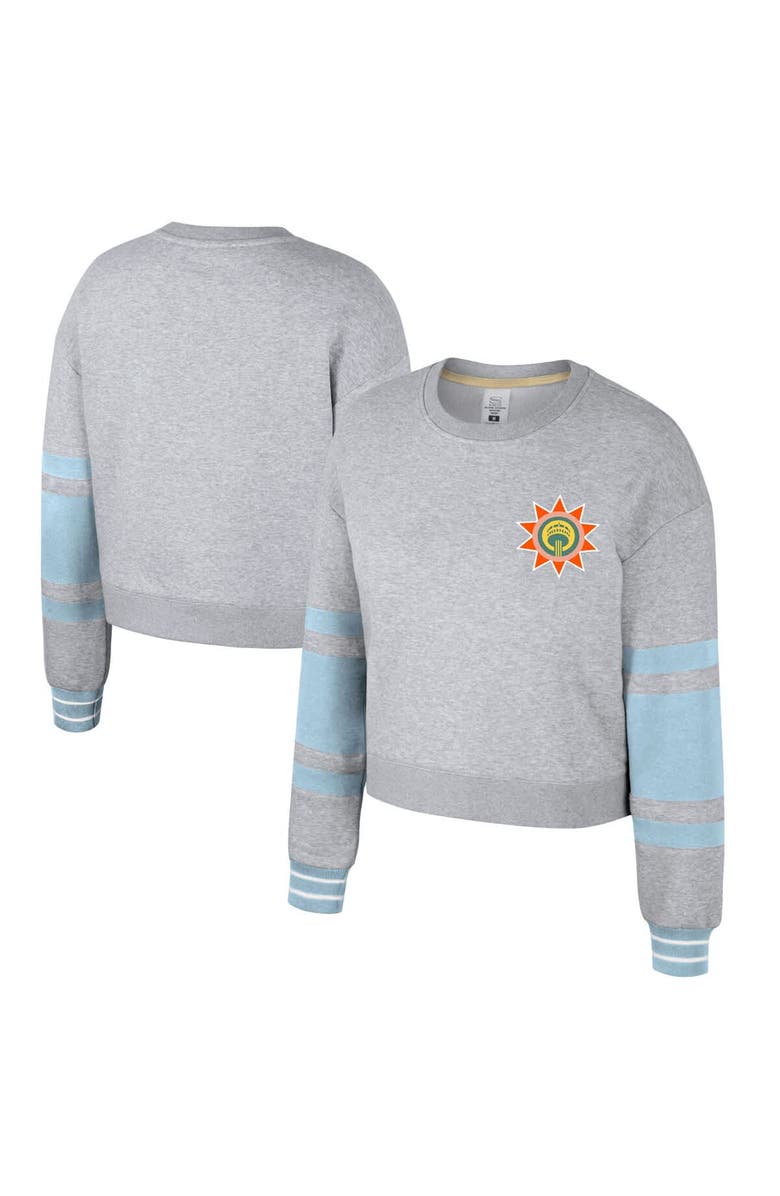 Stadium Essentials Women's Stadium Essentials Heather Gray San Antonio Spurs 2024/25 City Edition Scrimmage Cropped Pullover Sweatshirt, Main, color, 