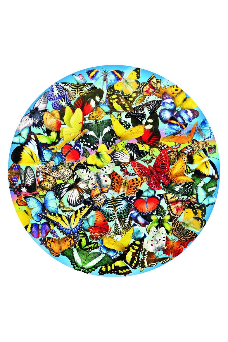 Butterflies in the Round 1000 piece Jigsaw Puzzle for Adults Round, Alternate, color, Multicolor