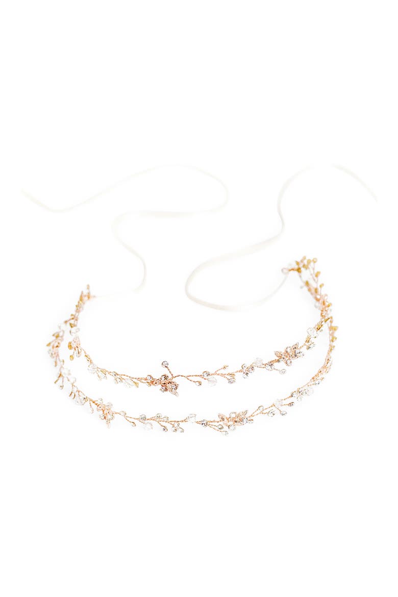 Gia Double Banded Halo Headpiece, Main, color, ROSE GOLD