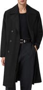 AllSaints Curran Double Breasted Wool Blend Topcoat