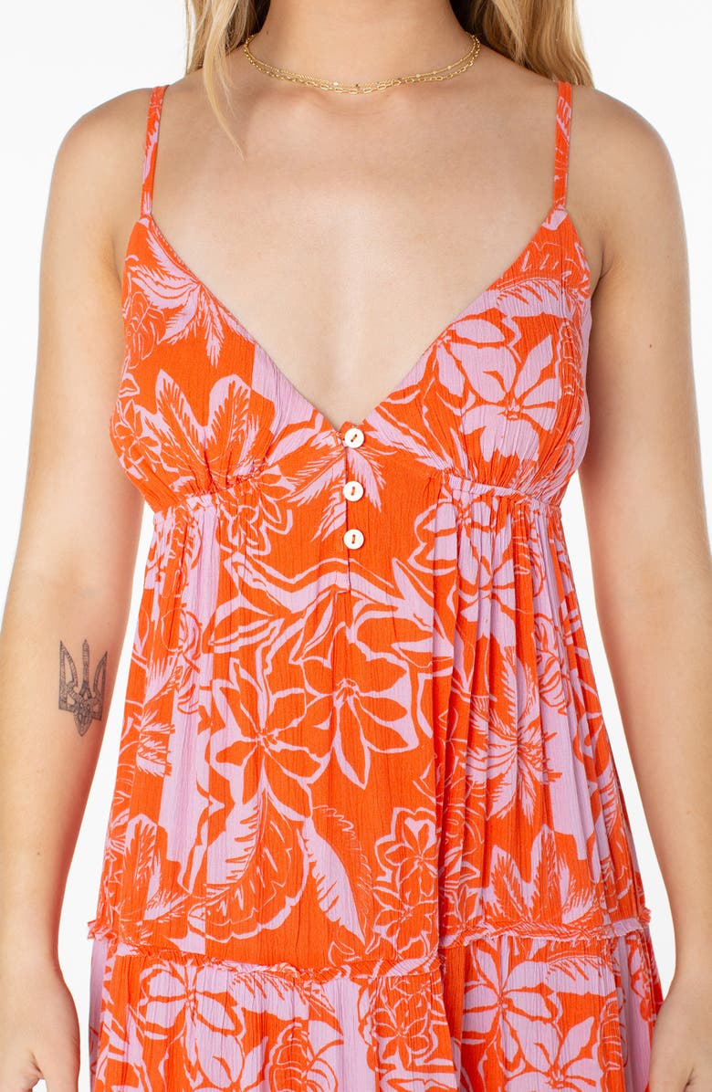 Roxy Warm Rays Floral Maxi Dress, Alternate, color, Tigerlily Tropicool Print