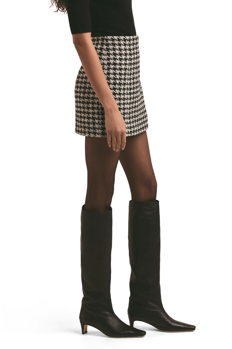 The First Wife Houndstooth Check Miniskirt, Alternate, color, BLACK/ WHITE HOUNDS