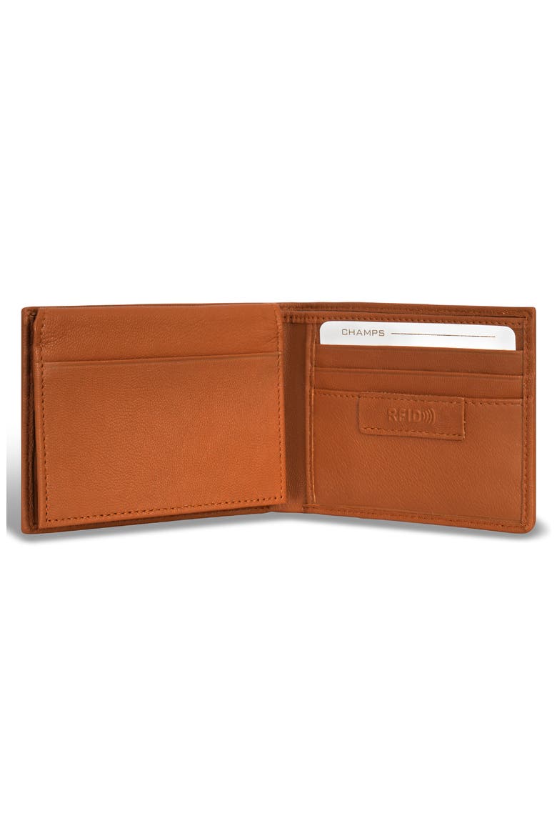 Denim Top Wing Bifold Wallet, Alternate, color, TAN/ BLUE