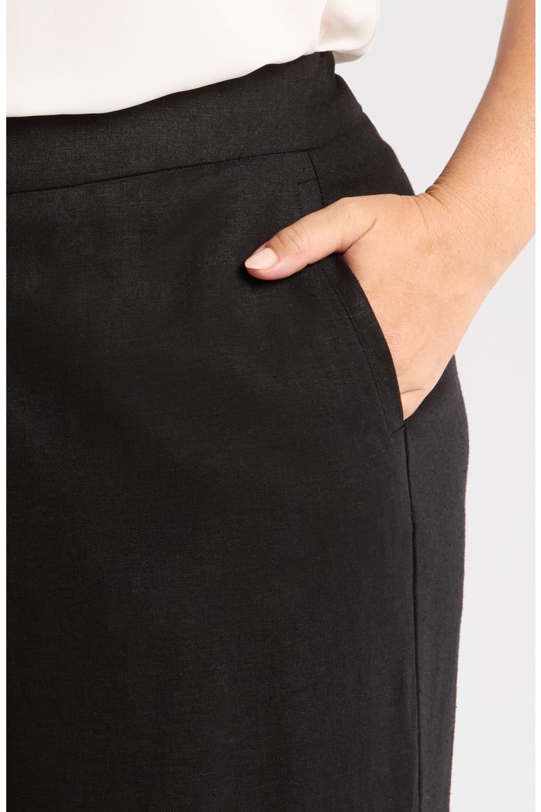 Courtyard Linen Blend Capri Pants, Alternate, color, BLACK