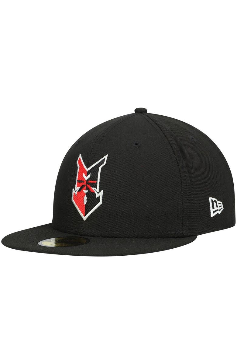 New Era Men's New Era Black Indianapolis Indians Authentic Collection Road 59FIFTY Fitted Hat, Alternate, color, 