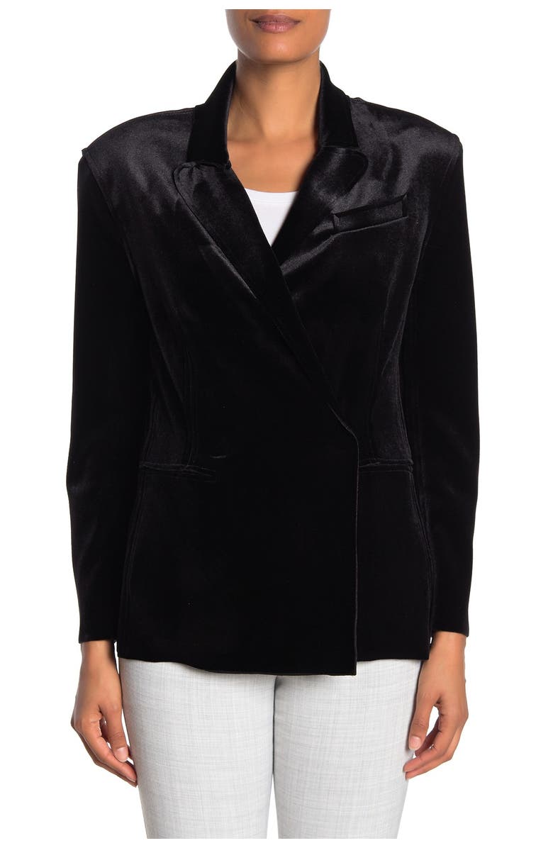 Norma Kamali Velvet Double Breasted Jacket, Alternate, color, 