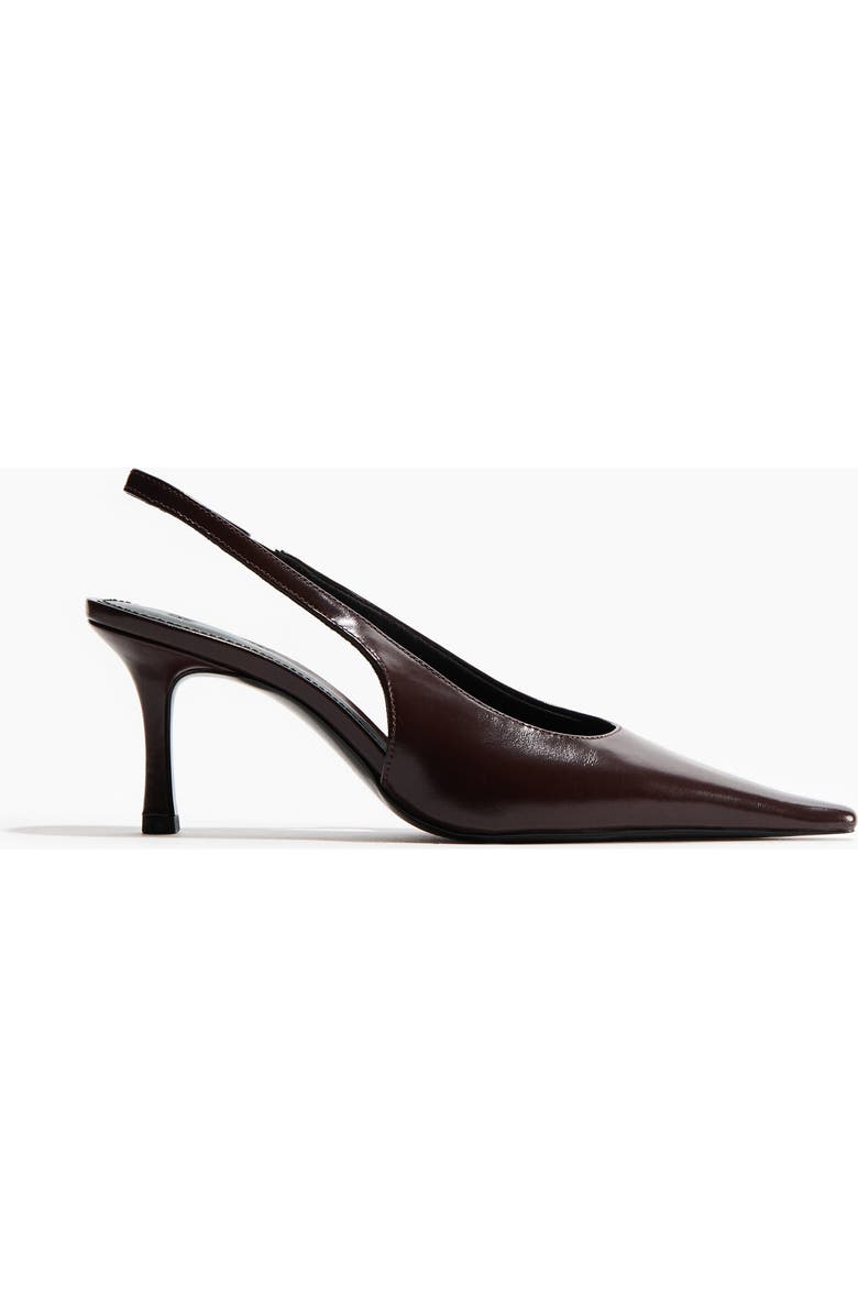 H&M Heeled slingbacks, Main, color, Dark Brown