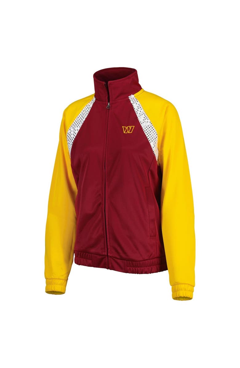G-III 4HER BY CARL BANKS Women's G-III 4Her by Carl Banks Burgundy/Gold Washington Commanders Confetti Raglan Full-Zip Track Jacket, Alternate, color, 