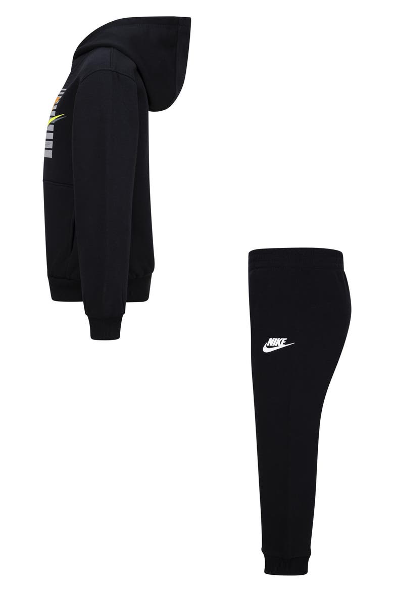 Kids' Gradient Futura Logo Pullover Hoodie & Joggers Set, Alternate, color, BLACK