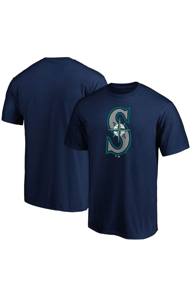 FANATICS Men's Fanatics Branded Navy Seattle Mariners Official Logo T-Shirt, Main, color, 