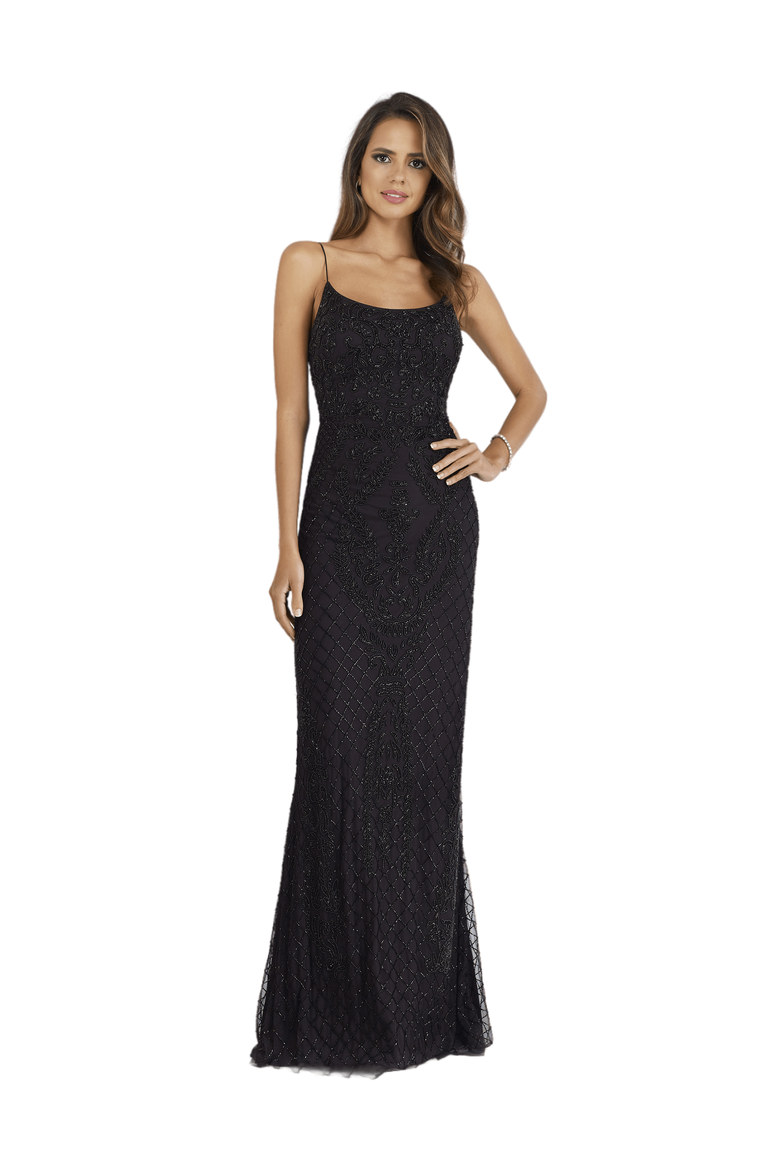 Scoop Neck, Lace Up Open Back Dress, Main, color, Black