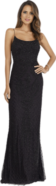 LARA New York Scoop Neck, Lace Up Open Back Dress