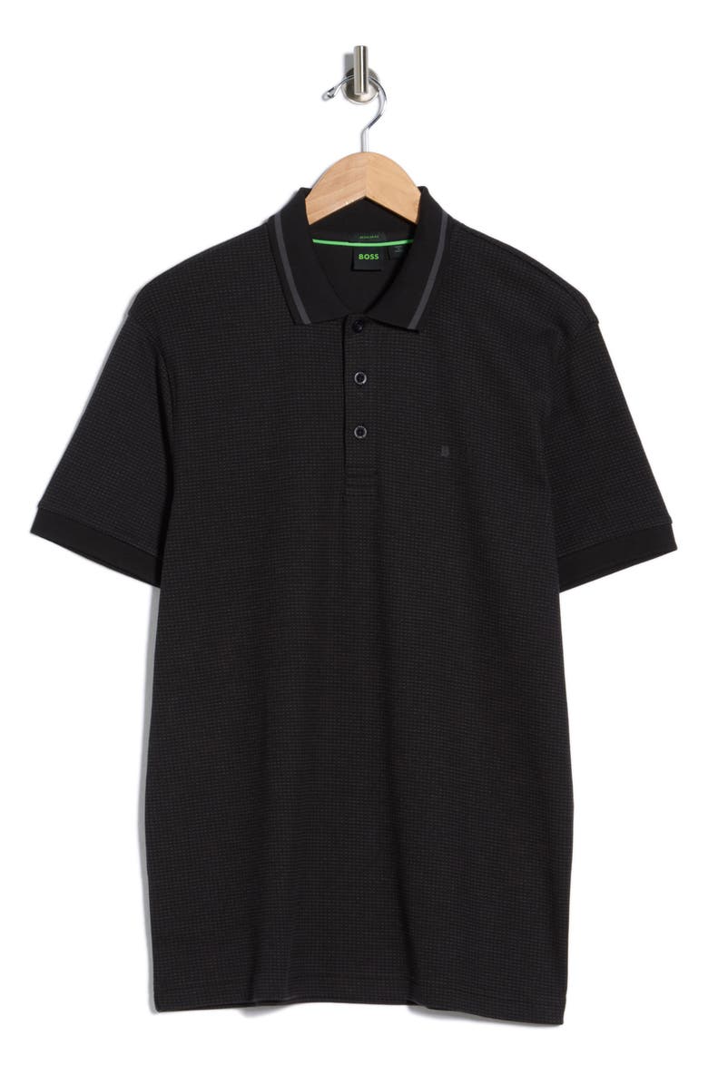 BOSS Paddy Cotton Knit Polo, Main, color, Black
