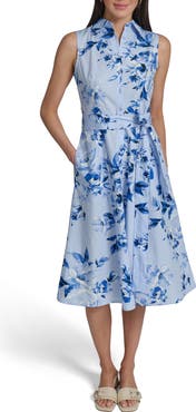 Calvin Klein Sleeveless Cotton Shirtdress