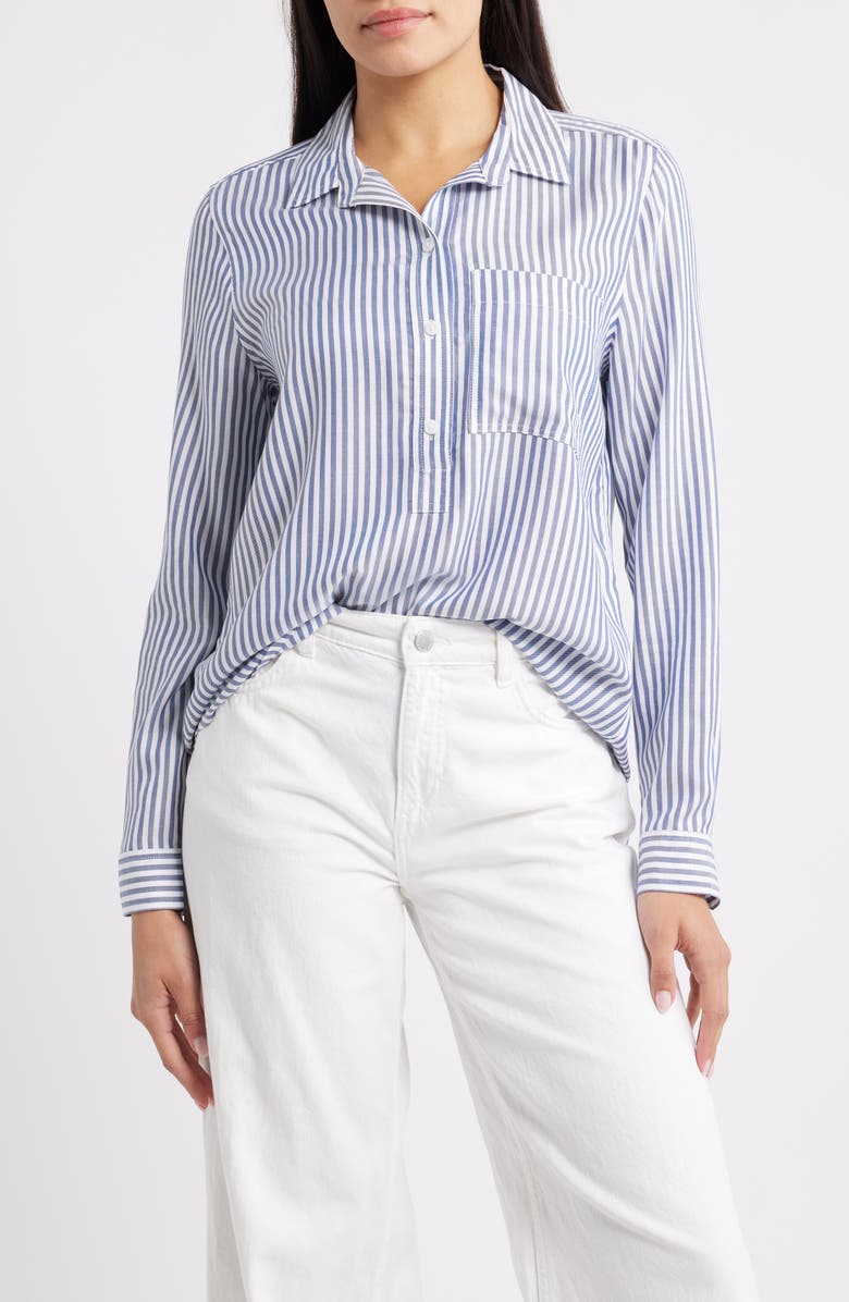 beachlunchlounge Haley Popover Shirt, Main, color, Majestic Blue