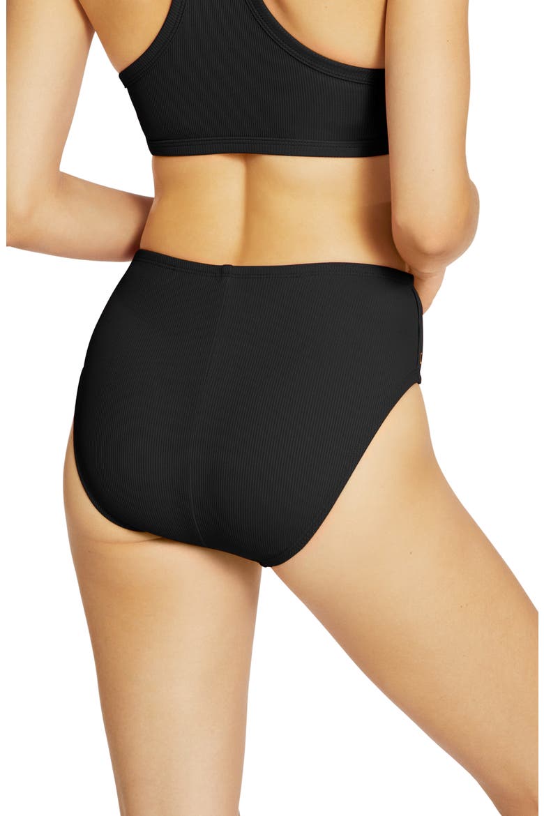 Amy High Waist Bikini Bottoms, Alternate, color, LICORICE