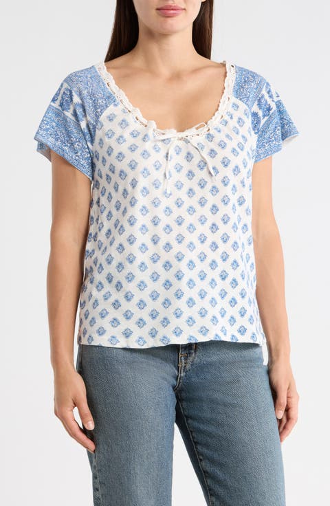 Tie V-Neck Short Sleeve Top