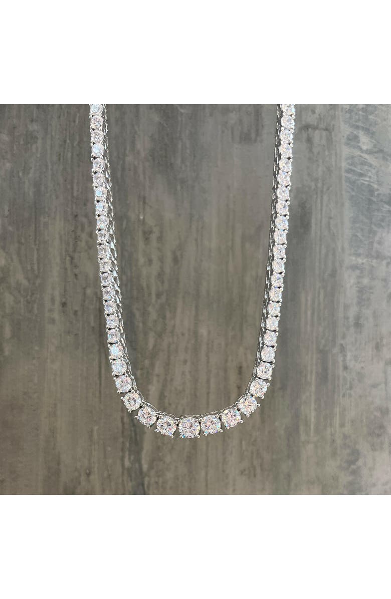 Leni James The Jaimie 4 Prong Graduated Tennis Necklace, Alternate, color, Silver