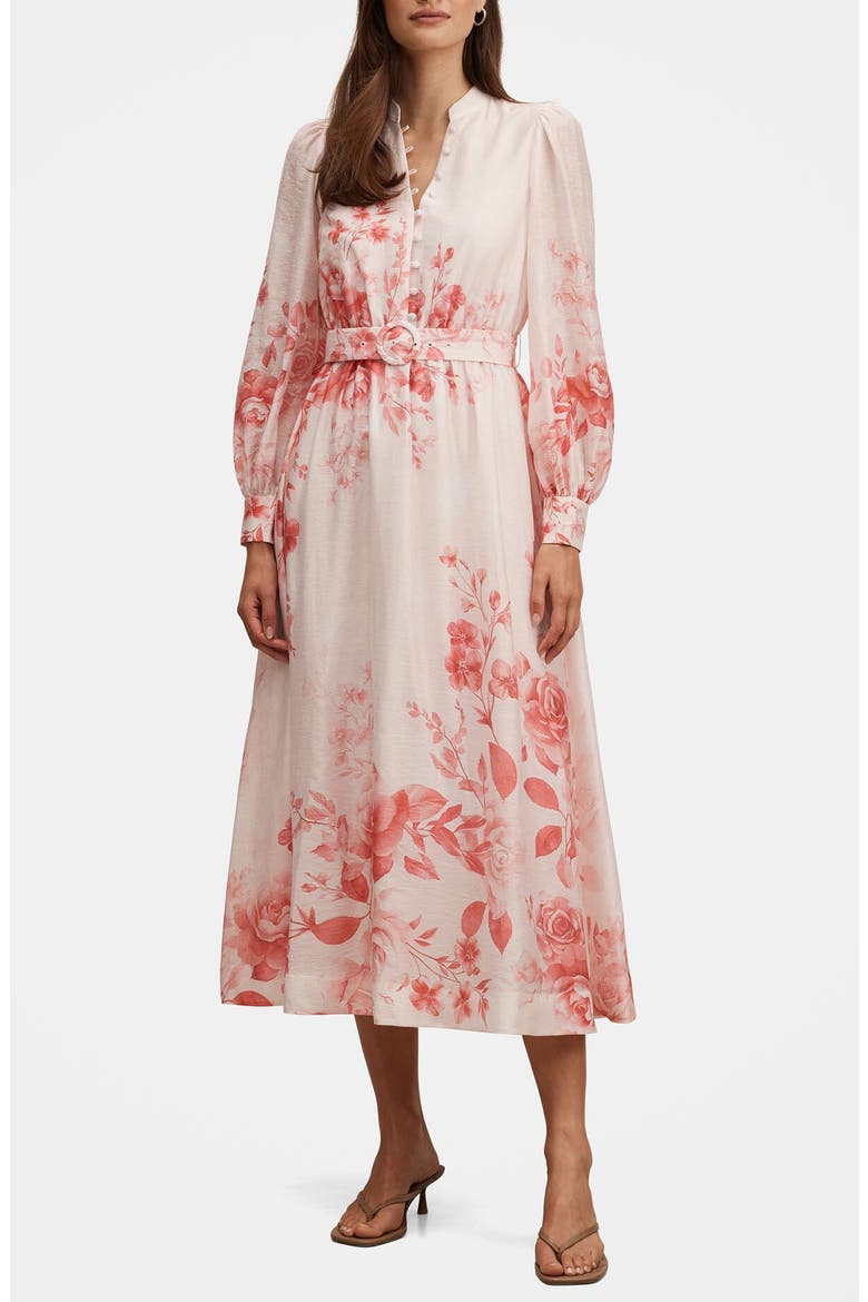 Rosalyn Floral Long Sleeve Belted Dress, Alternate, color, ROSINA FLORAL