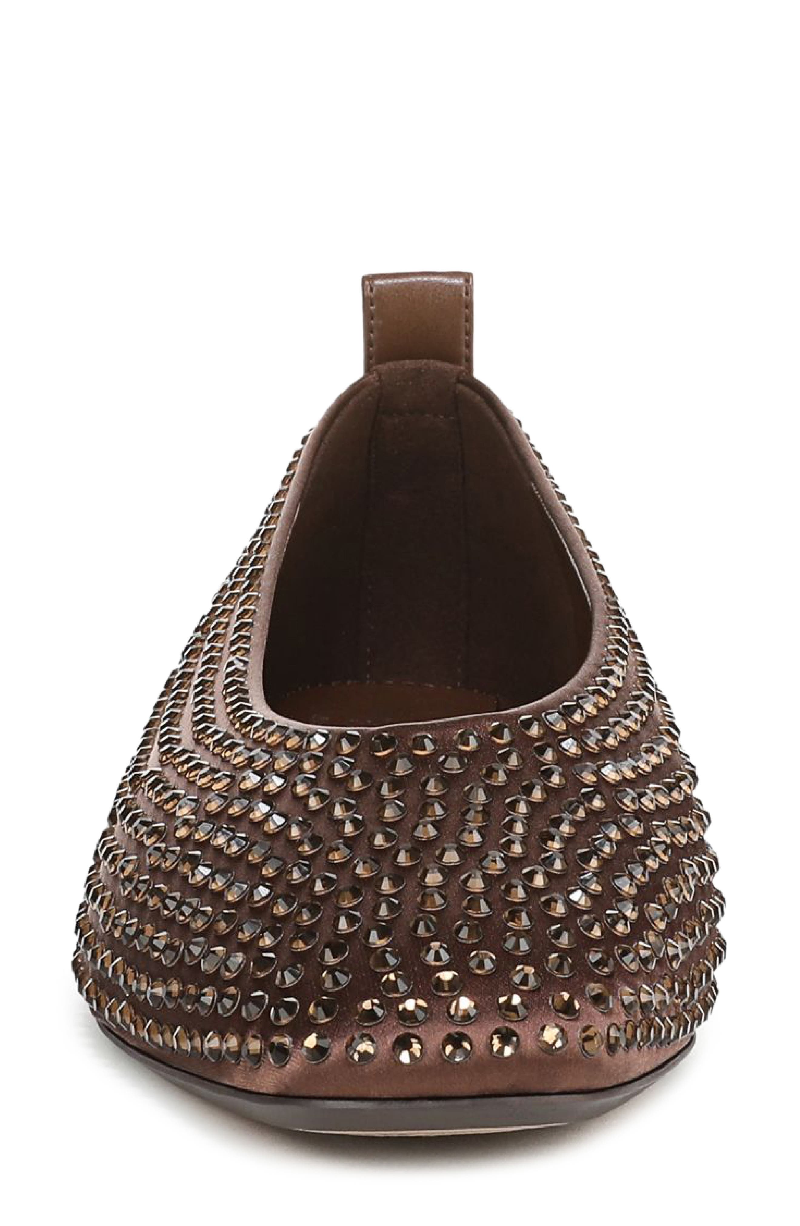 Carla Sparkle Embellished Flat, Alternate, color, COCOA