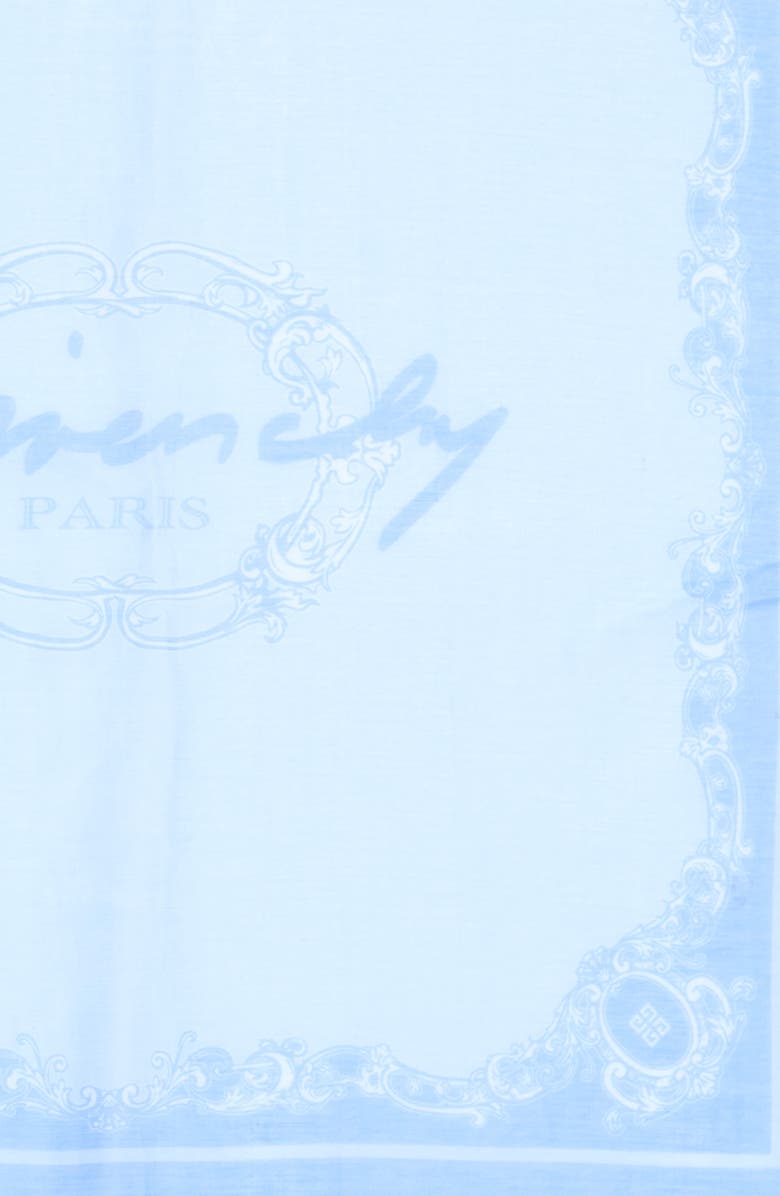 Givenchy Logo Silk Square Scarf, Alternate, color, Blue