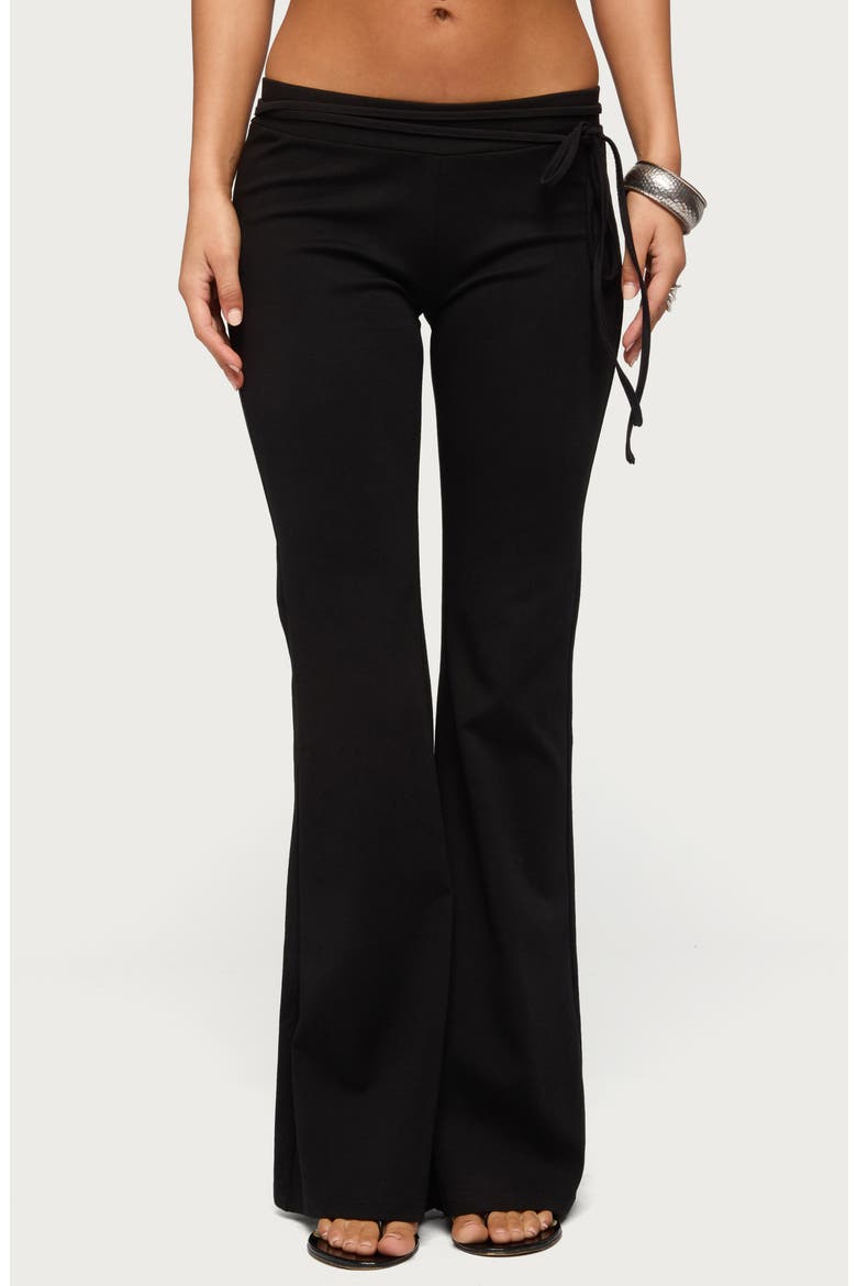 Junipar Tie Waist Flare Pants, Main, color, BLACK