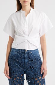 rag & bone Gretchen Short Sleeve Poplin Button-Up Shirt