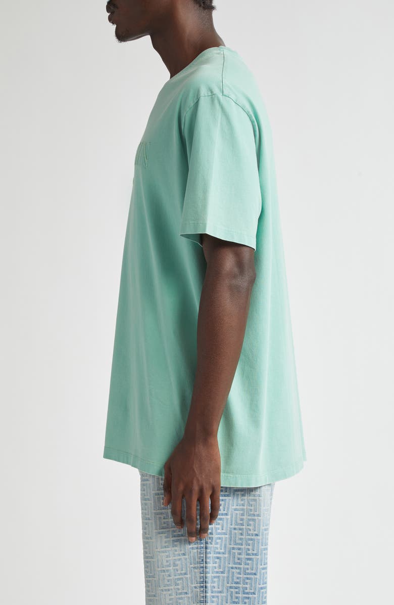 Balmain Embroidered Logo Organic Cotton T-Shirt, Alternate, color, 