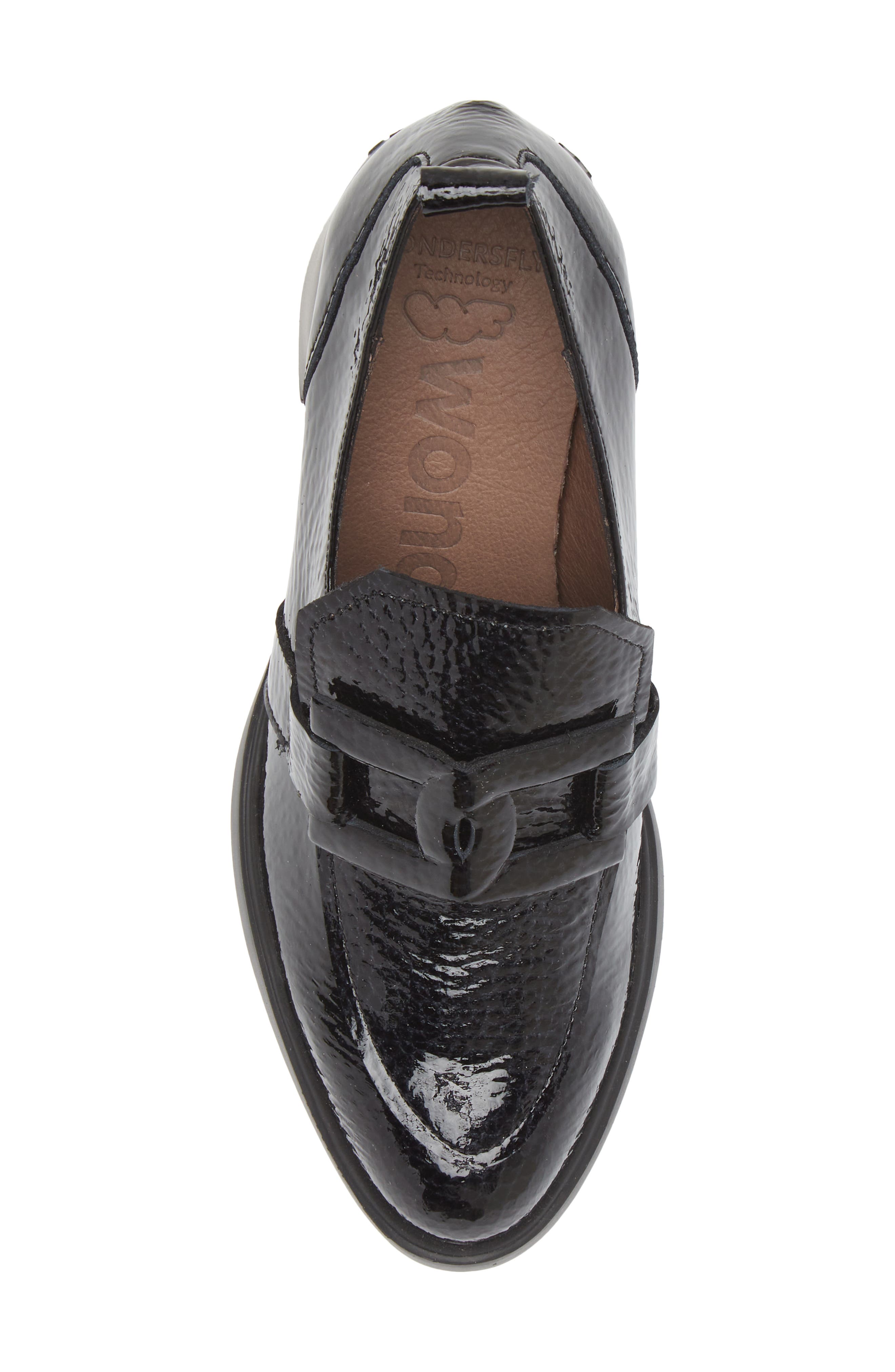 Wonders Loafer Pump, Alternate, color, Black Patent Leather