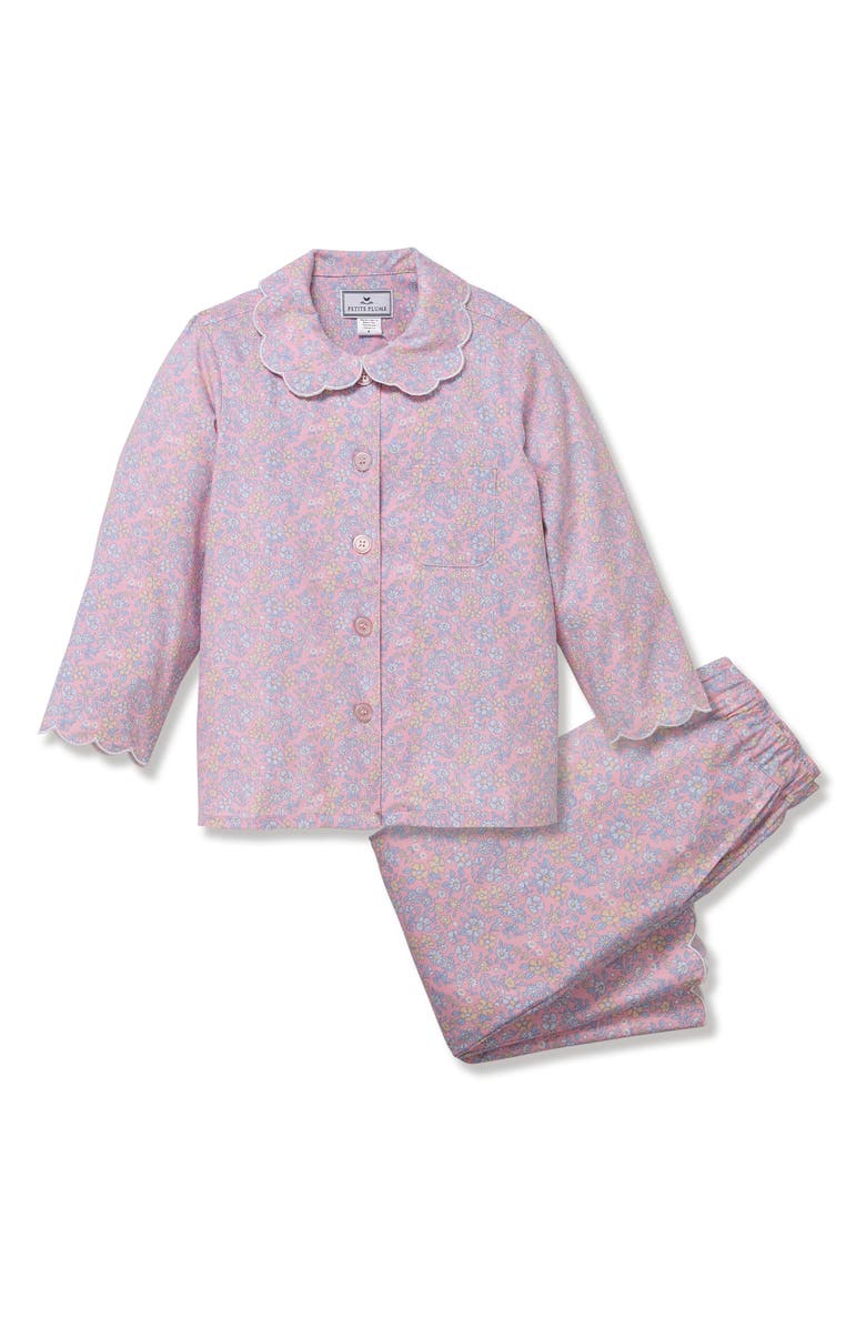 Petite Plume Kids' Colette Twill Two-Piece Pajamas, Main, color, Pink