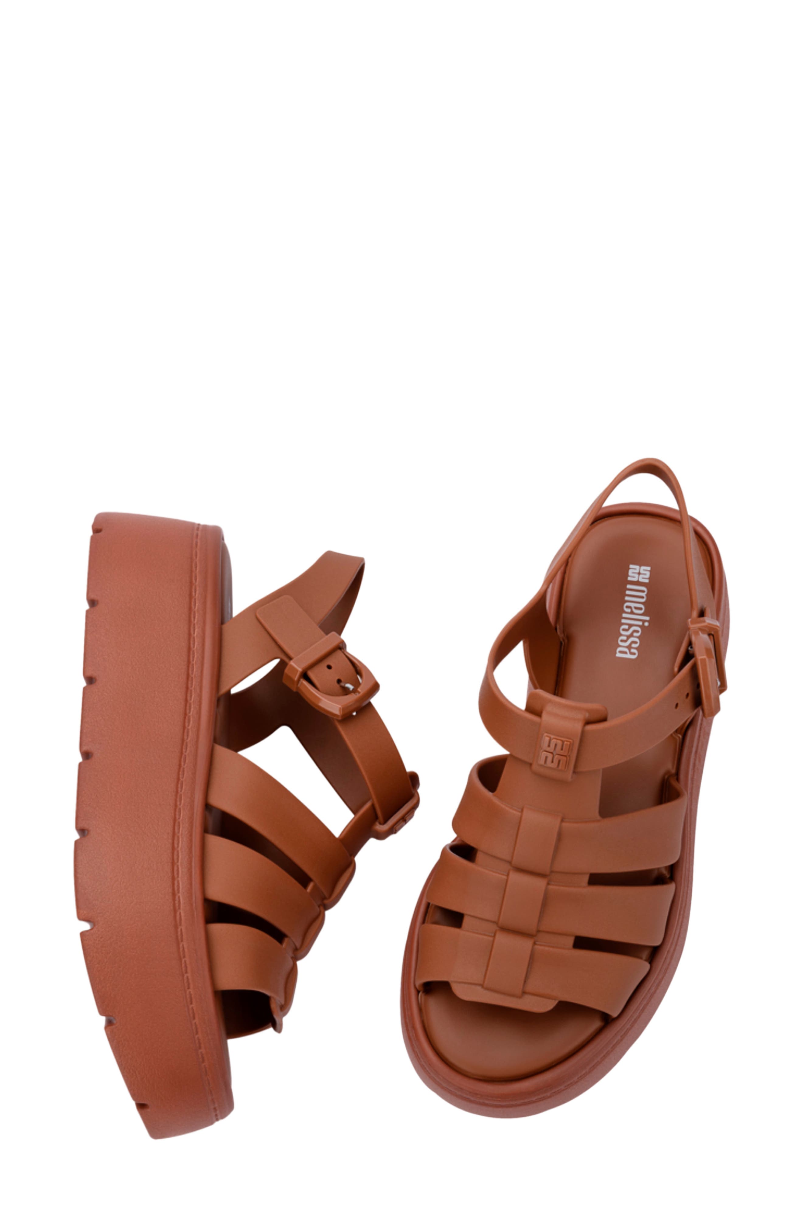 Up Platform Slingback Fisherman Sandal, Alternate, color, BROWN