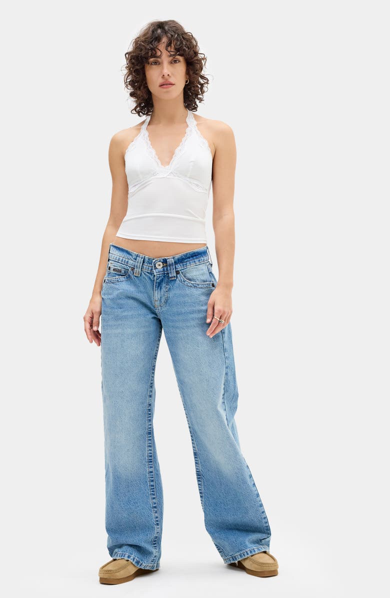 BDG Urban Outfitters Je T'aime Lace Trim Halter Top, Alternate, color, White