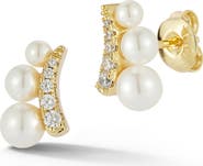 GLAZE JEWELRY Imitation Pearl and Cubic Zirconia Stud Earrings