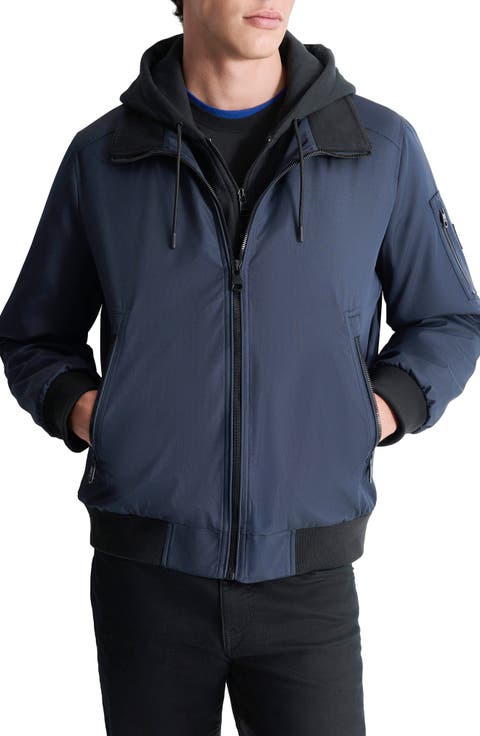 Water Resistant Bomber with Hooded Bib