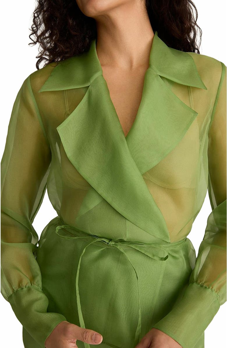 Rebecca Taylor Organza Wrap Shirt, Alternate, color, Fern