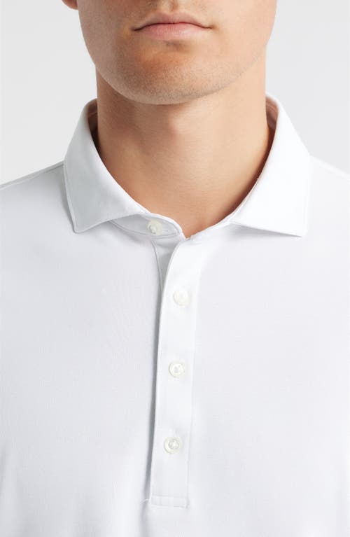 Johnnie-o Clegg Solid Piqué Performance Golf Polo In White