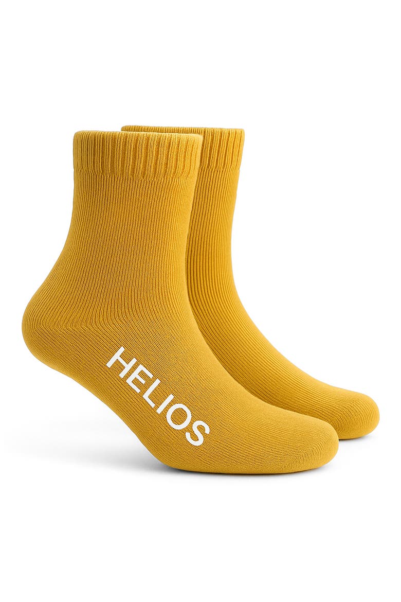 Thermal Retaining Wool Blend Crew Socks, Main, color, MUSTARD