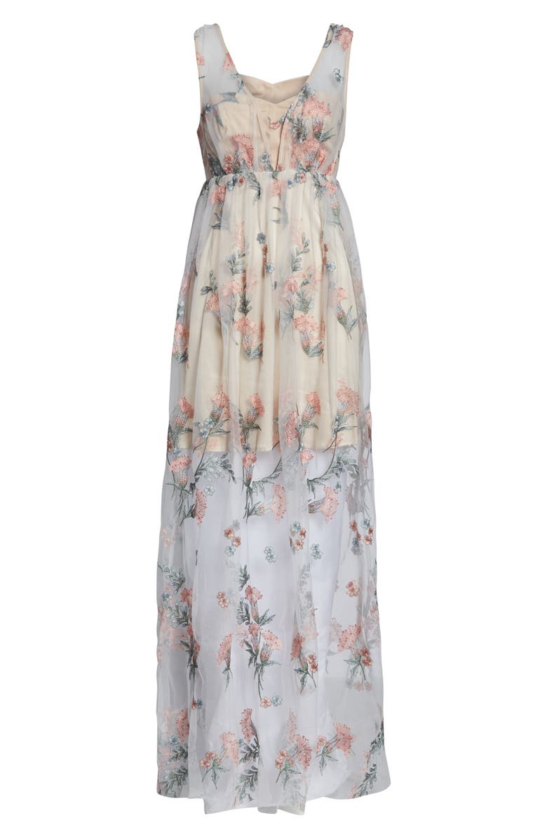 Avec Les Filles Floral Embroidered Maxi Dress, Alternate, color,