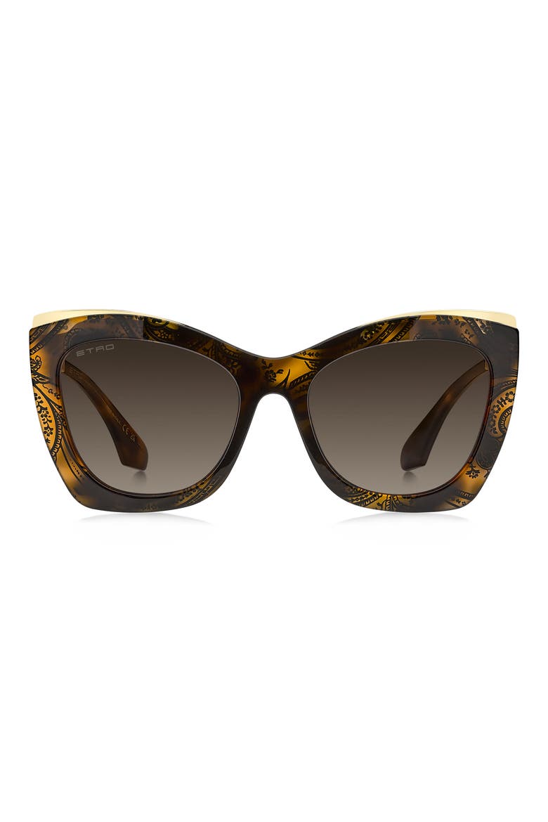 Etrovela 56mm Gradient Cat Eye Sunglasses, Main, color, PATTERN HAVANA/ BROWN SF