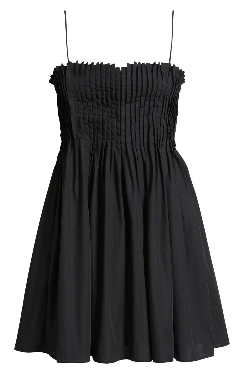 MANGO Gaia Pintuck A-Line Dress, Alternate, color, Black