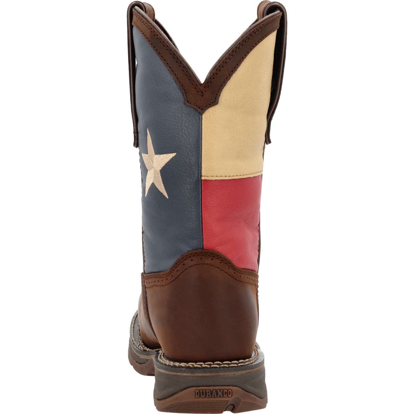 DURANGO Texas Flag Steel Toe Work Boot, Alternate, color, Dark Brown And Texas Flag