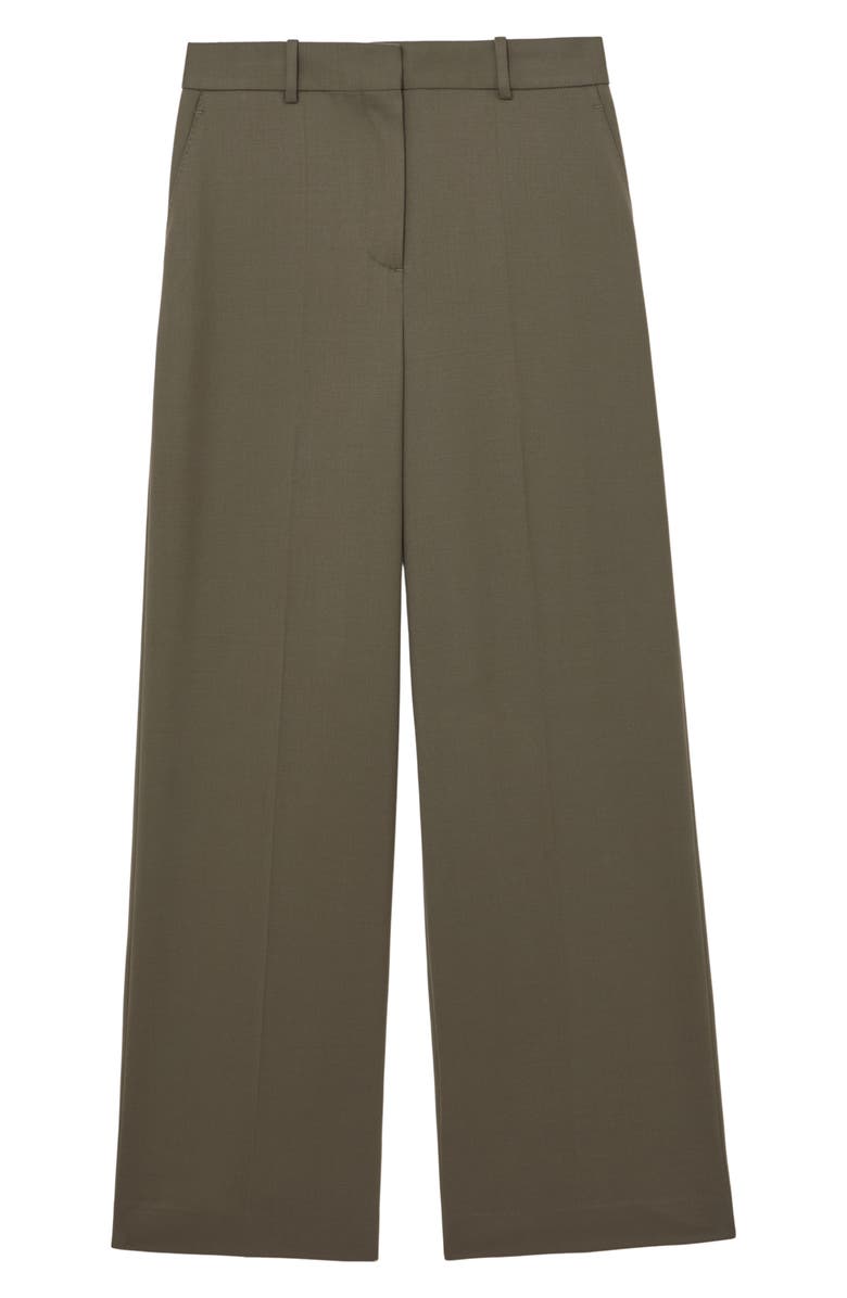 Reiss Solene Wool Blend Wide Leg Pants, Alternate, color, Green