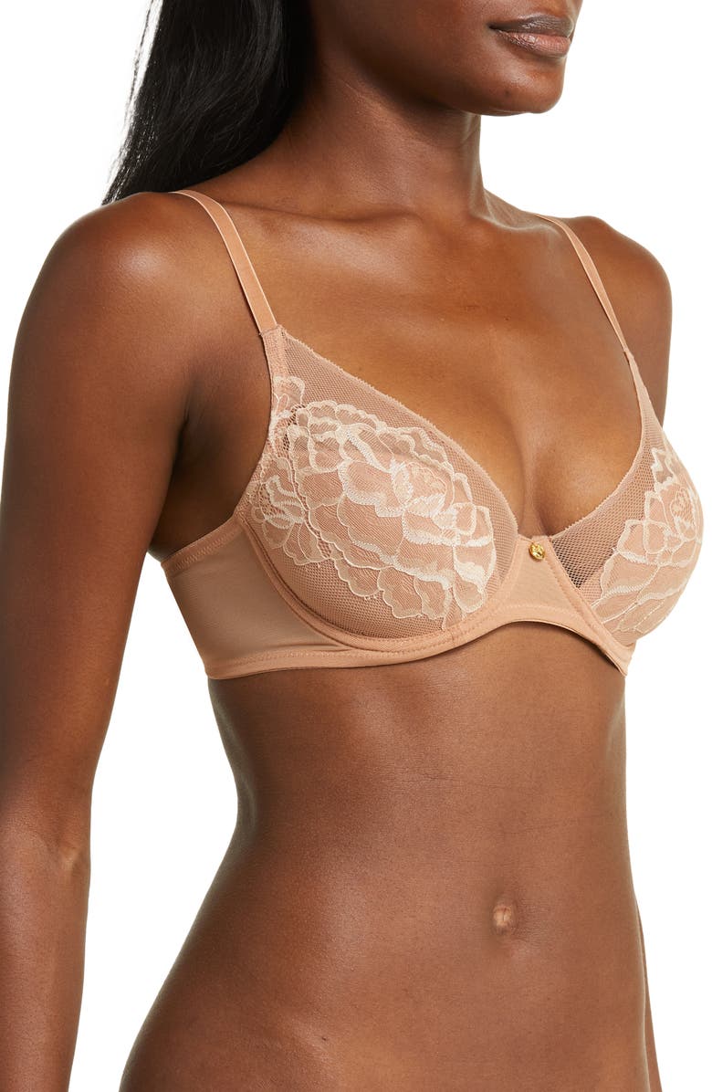 Natori Flora Underwire Contour Bra, Alternate, color, Glaze/ Cash