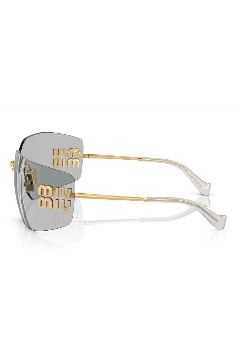 Miu Miu 80mm Oversize Irregular Sunglasses, Alternate, color, Gold / Light Grey