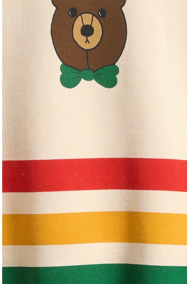 Kids' Bear Stripe Organic Cotton Crewneck Sweatshirt, Alternate, color, OFF-WHITE