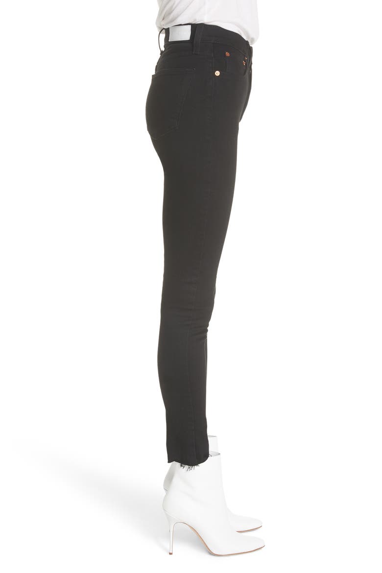 High Waist Stretch Ankle Jeans, Alternate, color, BLACK