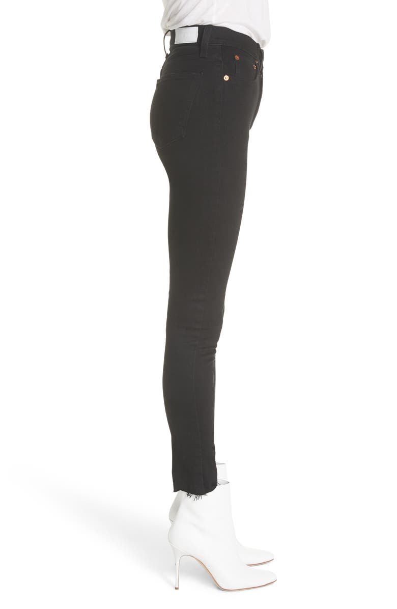 Re/Done High Waist Stretch Ankle Jeans, Alternate, color, Black